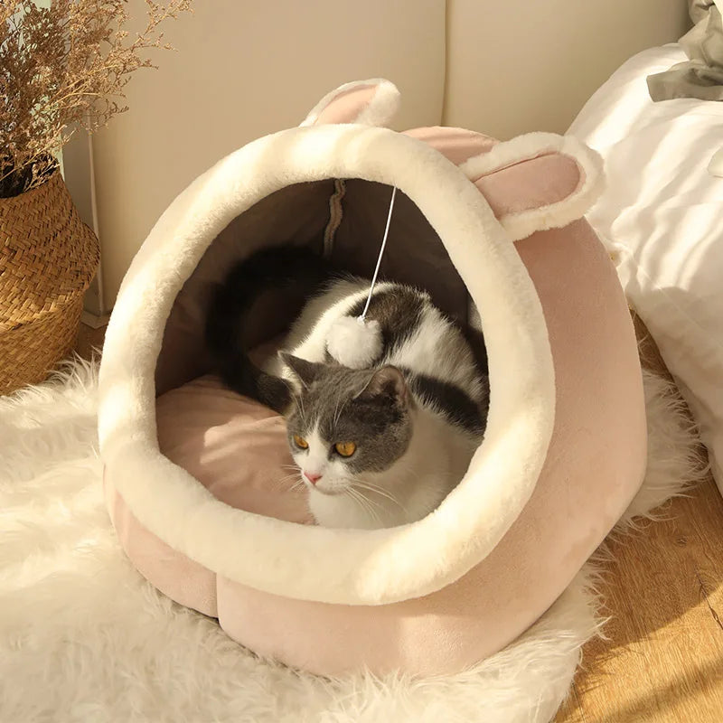 Deep Sleep Cat Bed Cartoon Foldable Pet Bed For Cats