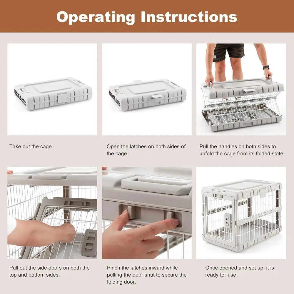 Collapsible Heavy-Duty Dog Kennel for Large Dogs