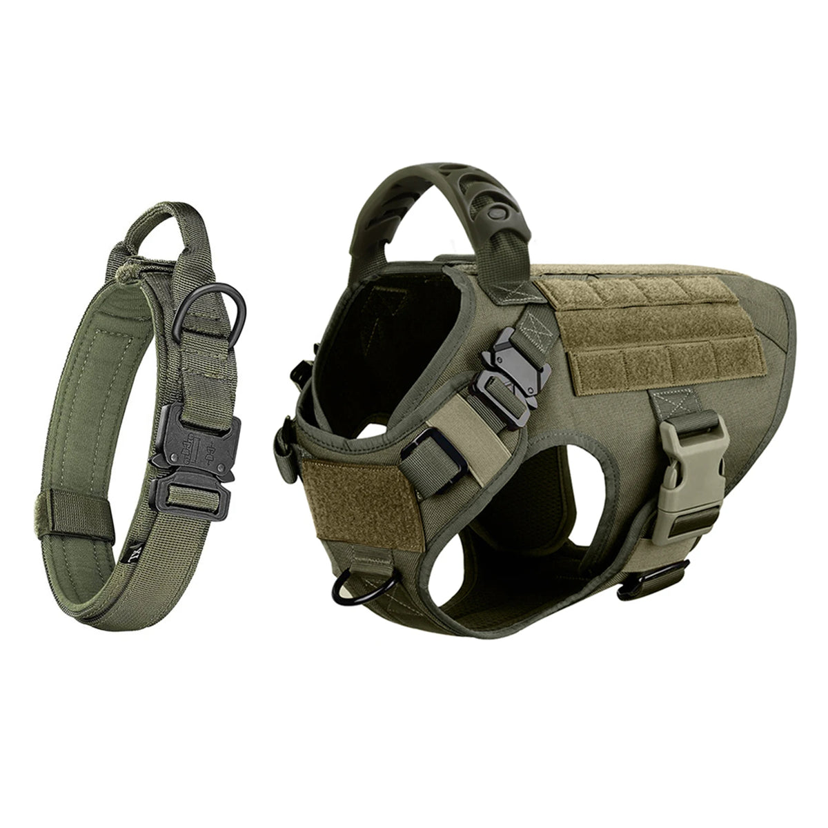 Padded Adjustable Nylon Dog Harness And Collar Combo