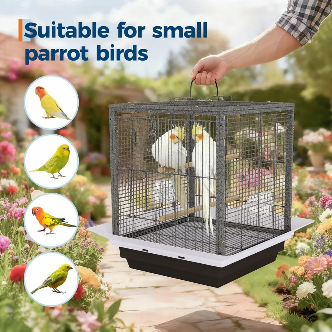 Iron Parrot Cage Luxury Breeding Bird Villa Tiger Skin Peony