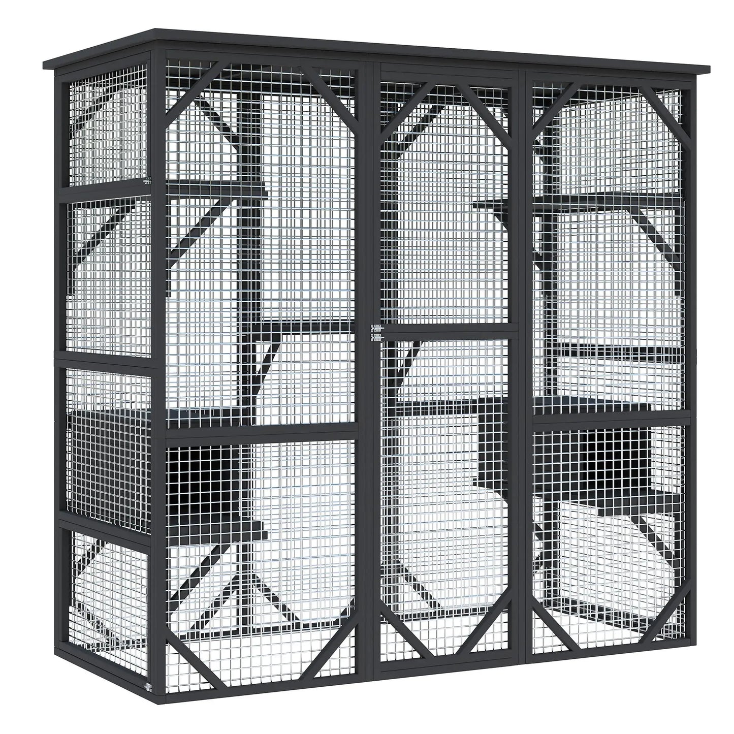 HiMISS Walk In Catio Enclosure With Window And Locking Doors