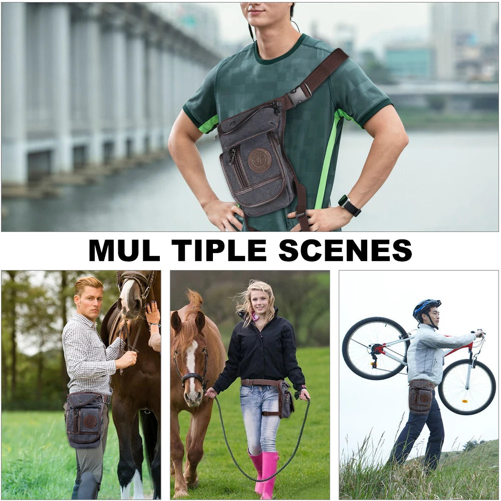 Portable Equestrian Drop Leg Bag Canvas Nylon Riding Waist Bag