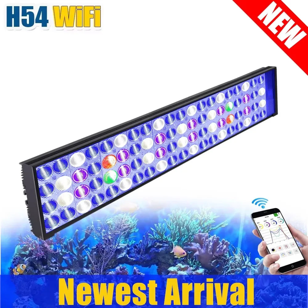 PopBloom WiFi Led Aquarium Light Full Spectrum Marine Reef Lamp