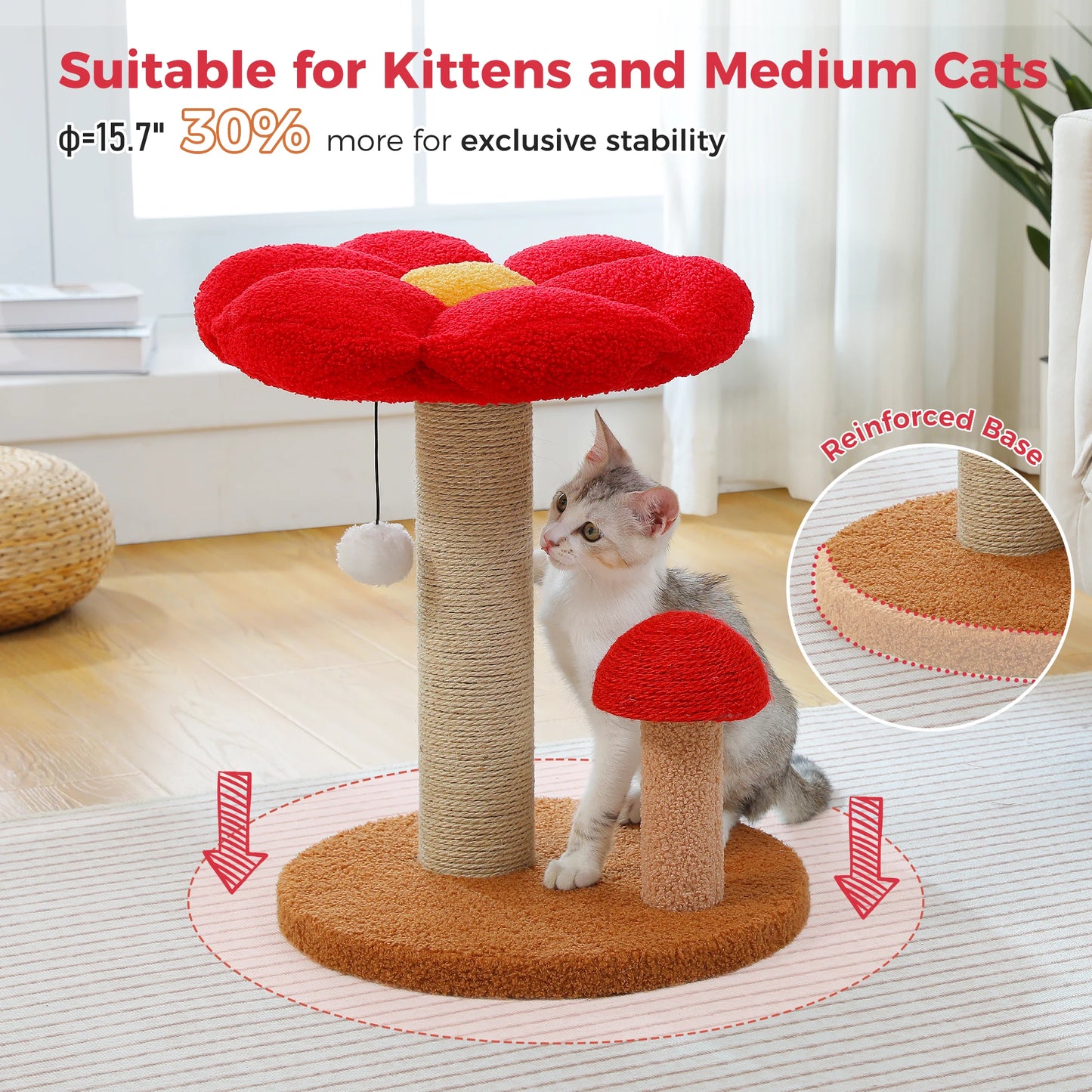 PAWZ Road Cat Scratching Post With Removable Flower Bed