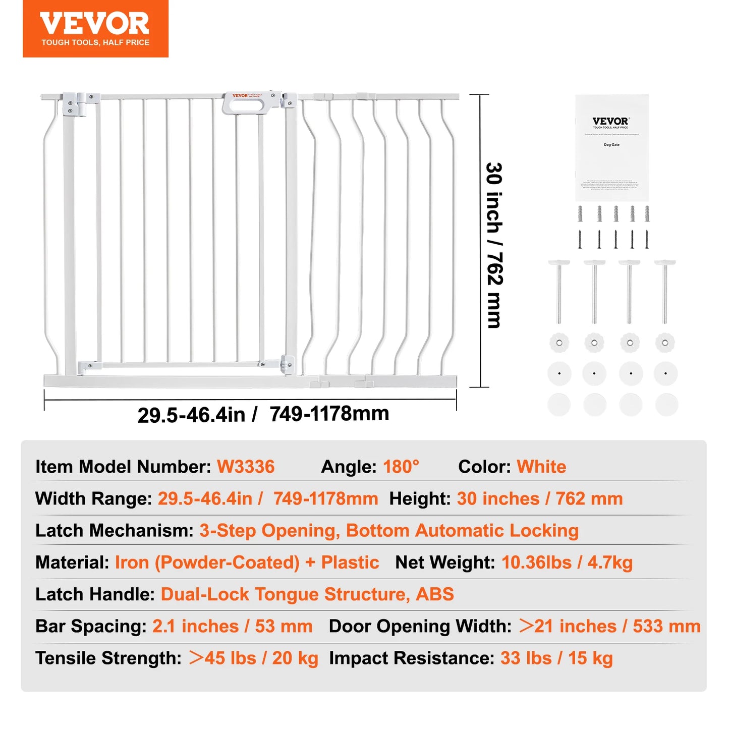 SucceBuy Baby Gate Pressure Mount Walk Through For Doorways