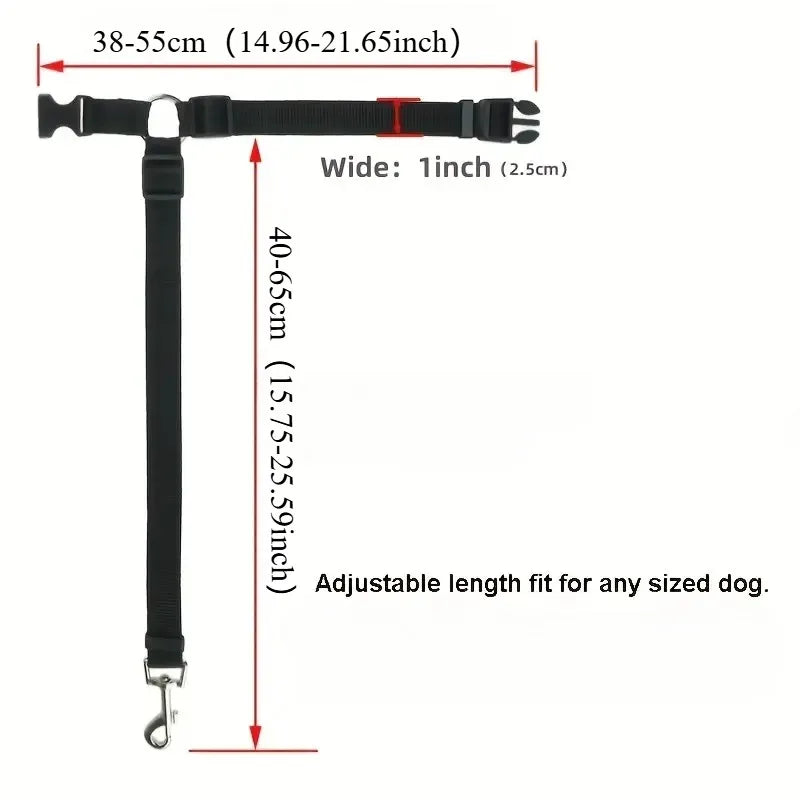 Solid Color Pet Car Seat Belt Nylon Lead Leash Backseat Safety Belt Adjustable Dogs Harness Collar Pet Accessories dog accessories waterproof leash ハーネス&リードセット dog collar