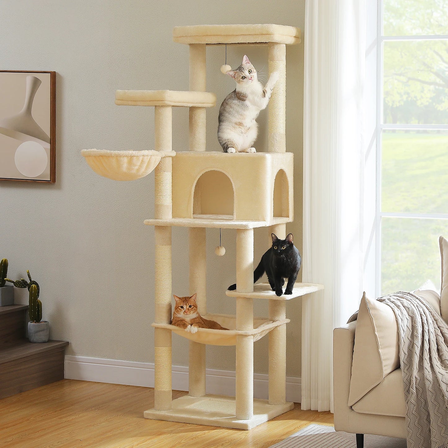 PAWZ Road Cat Tree With Scratching Posts And Hammock