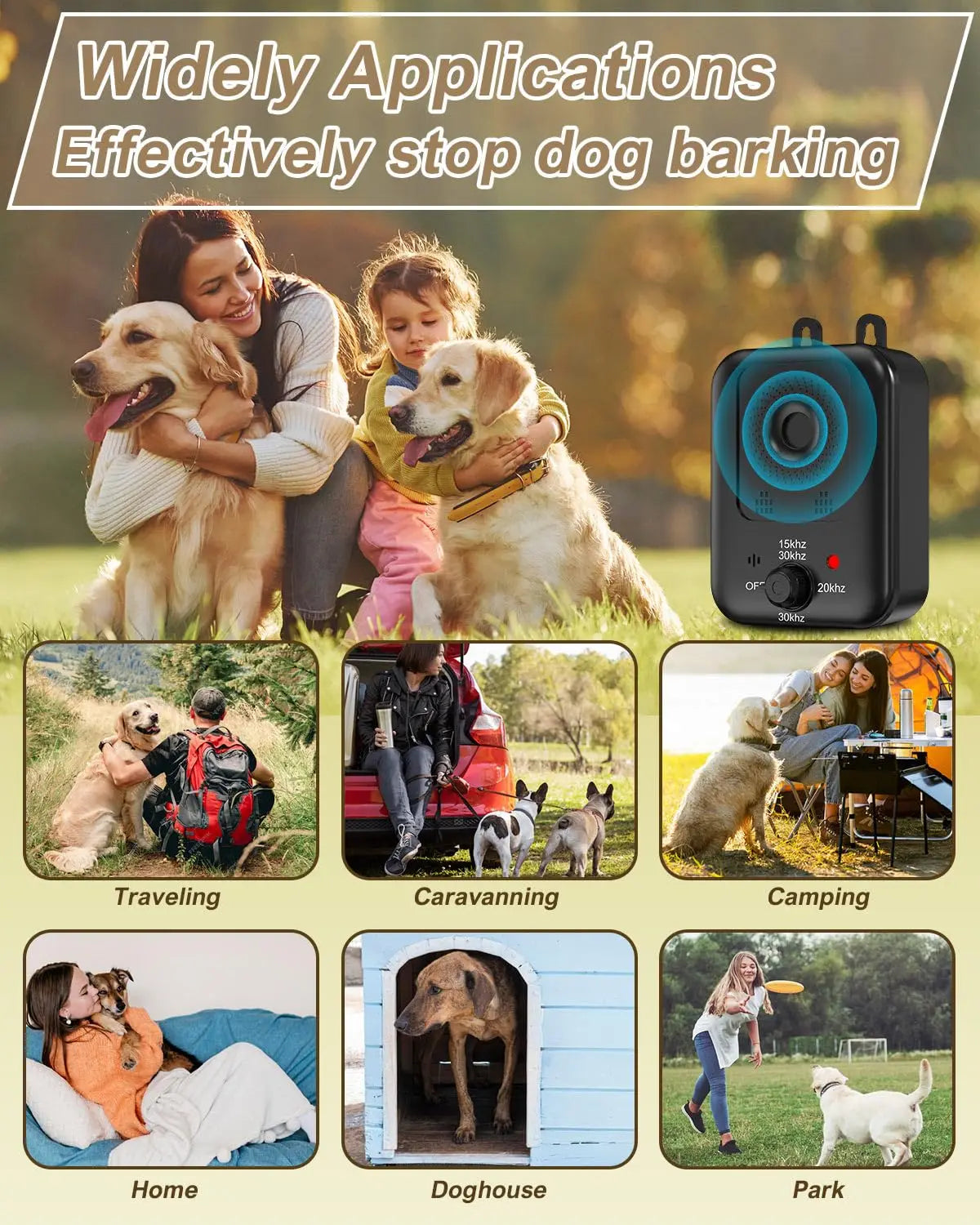 Petedu Automatic Ultrasonic Bark Deterrent For Dogs Indoor Outdoor