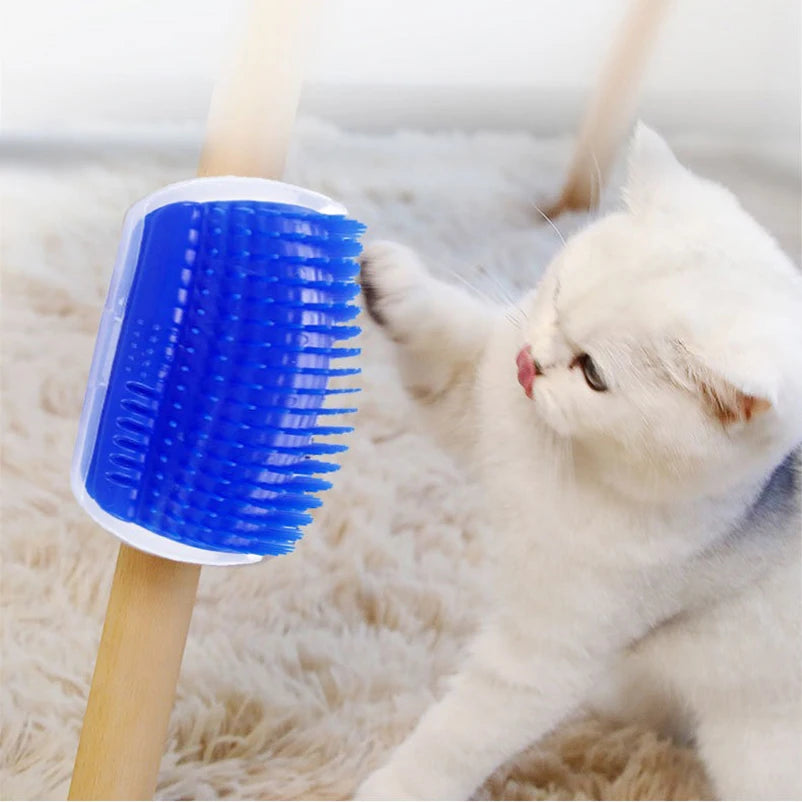 Cat Corner Scrubber Massager Scratcher Brush For Pet Grooming
