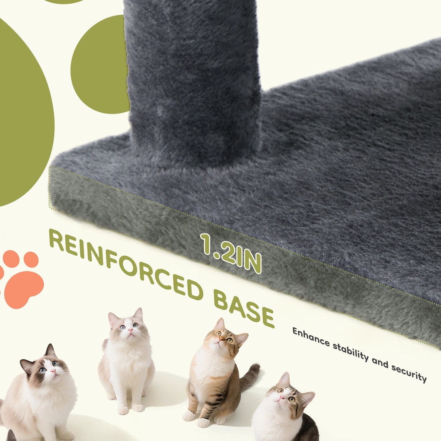 JHK Cat Tree Tower Multi Level Climbing Tower With Condo Natural Sisal Posts
