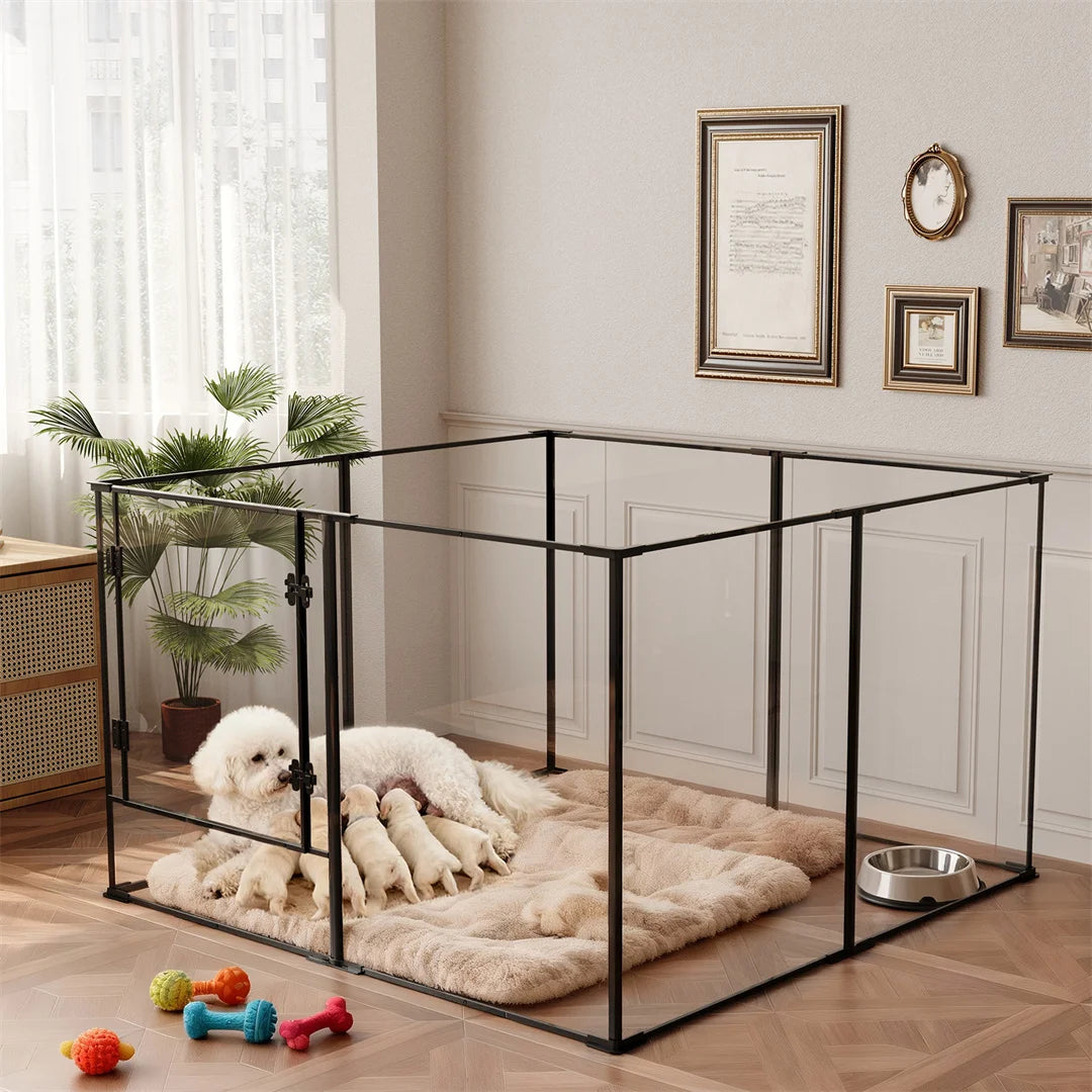 Bingopaw 8 Panel Acrylic Dog Playpen Indoor Pet Fence