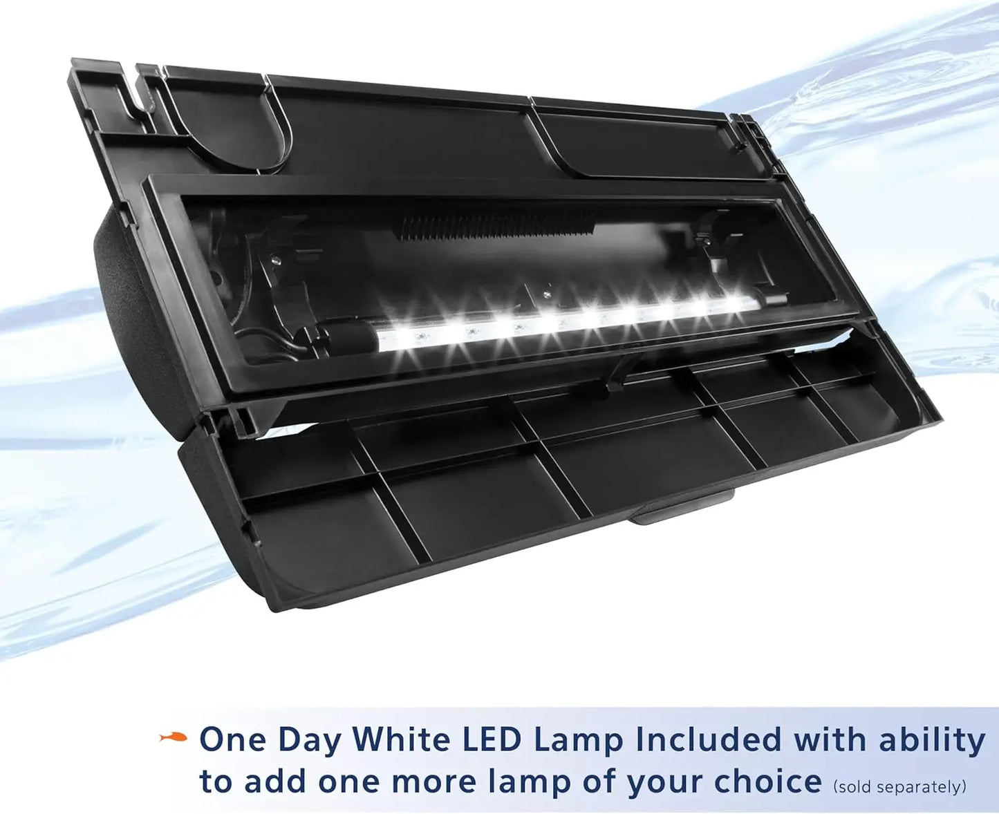 LED Aquarium Hood With Customizable Lighting And Feeding Door