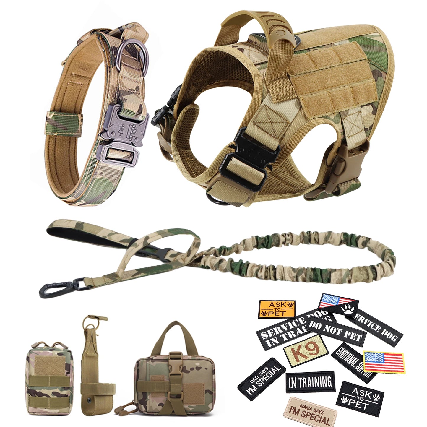 PETRAVEL Military Style Dog Harness Vest Set For Training