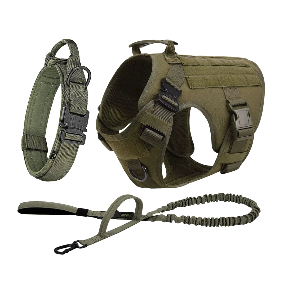 Tactical Nylon Dog Harness Padded Vest With Quick Release Buckle