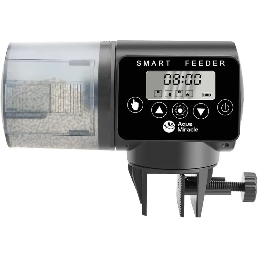 Automatic Aquarium Fish Feeder With Programmable Timer And Digital Display