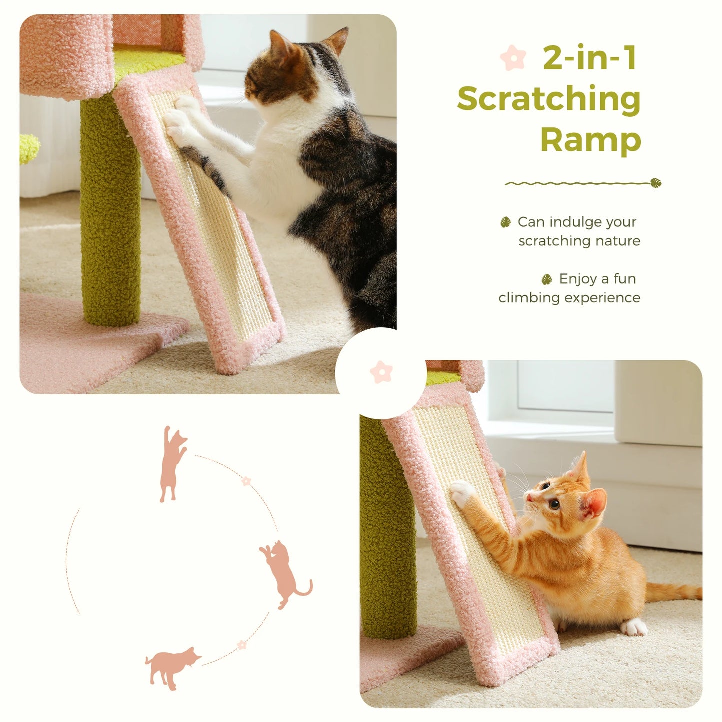 PAWZ Road Flower Cat Tree Scratching Posts Sisal Covered