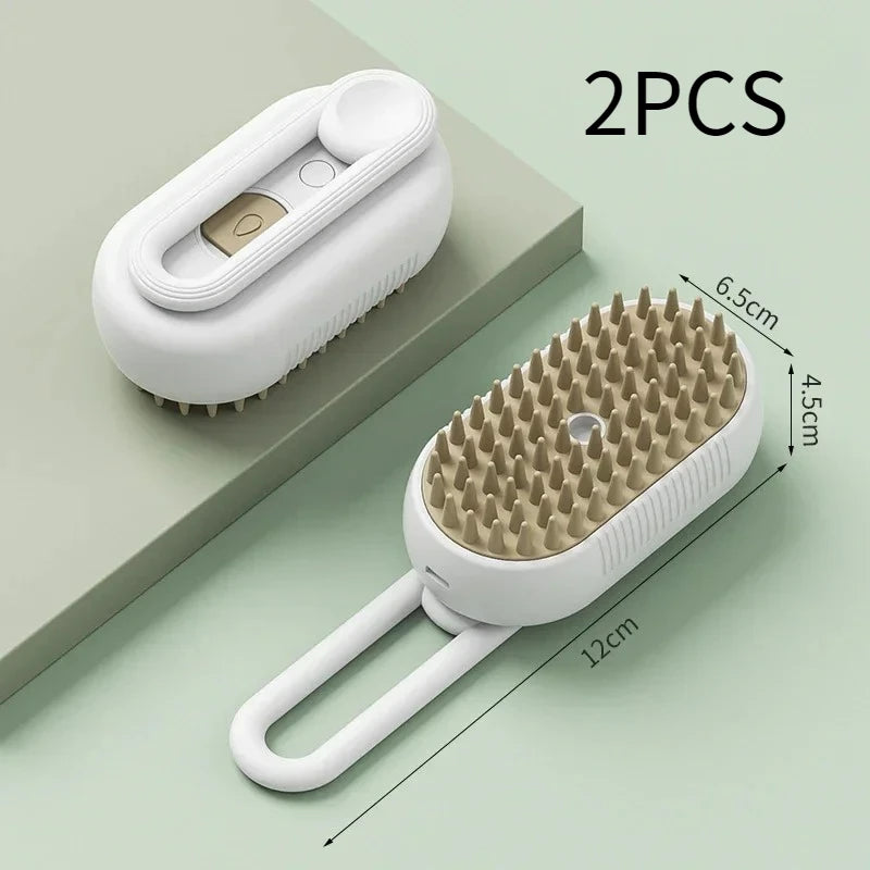 Pet Steam Brush For Cats And Dogs 3 In 1 Hair Removal Grooming