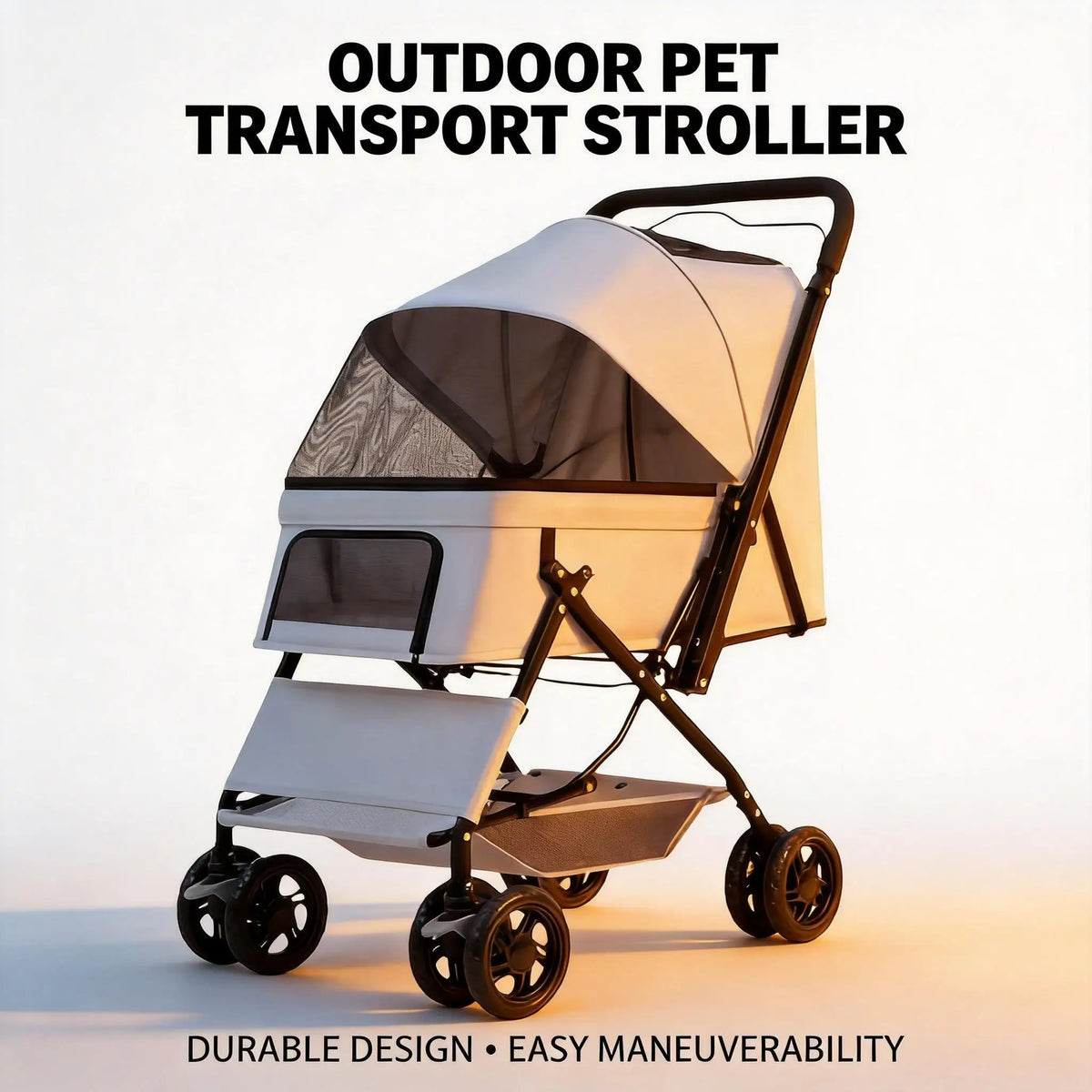 Premium Four Wheel Pet Stroller Dogs Cats Portable Travel Carrier