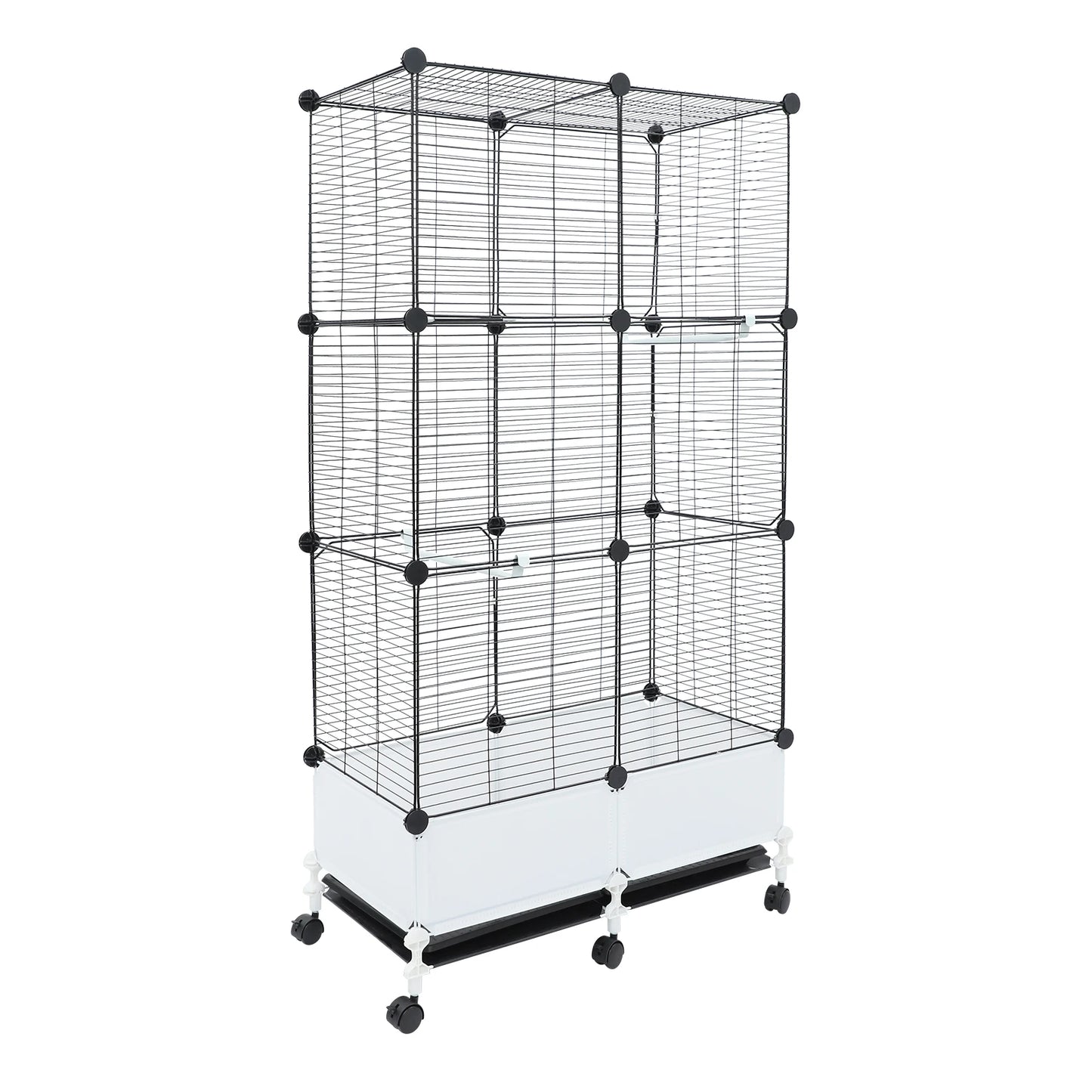 Large Parrot Cage With Splash Guard And Six Locking Wheels