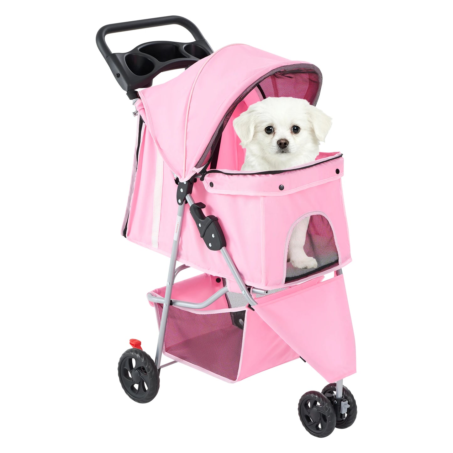 All Terrain Three Wheel Foldable Pet Stroller for Small Dogs and Cats