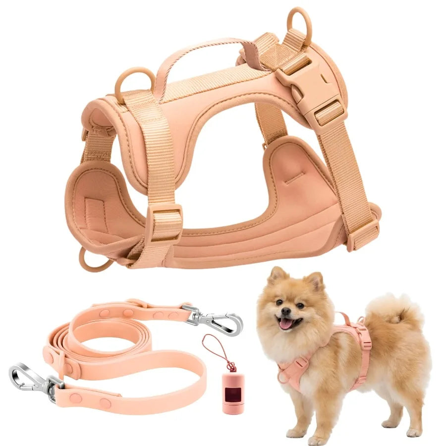 Adjustable Dog Harness with Lift Handle, Soft PVC Breathable Pet Vest S, Black