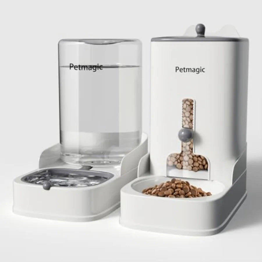 Gravity cat Feeder by is a 3.6L Large-Capacity cat Food and Water Bowl Set. This Two-piece Set is Suitable for pet Feeding, Inc