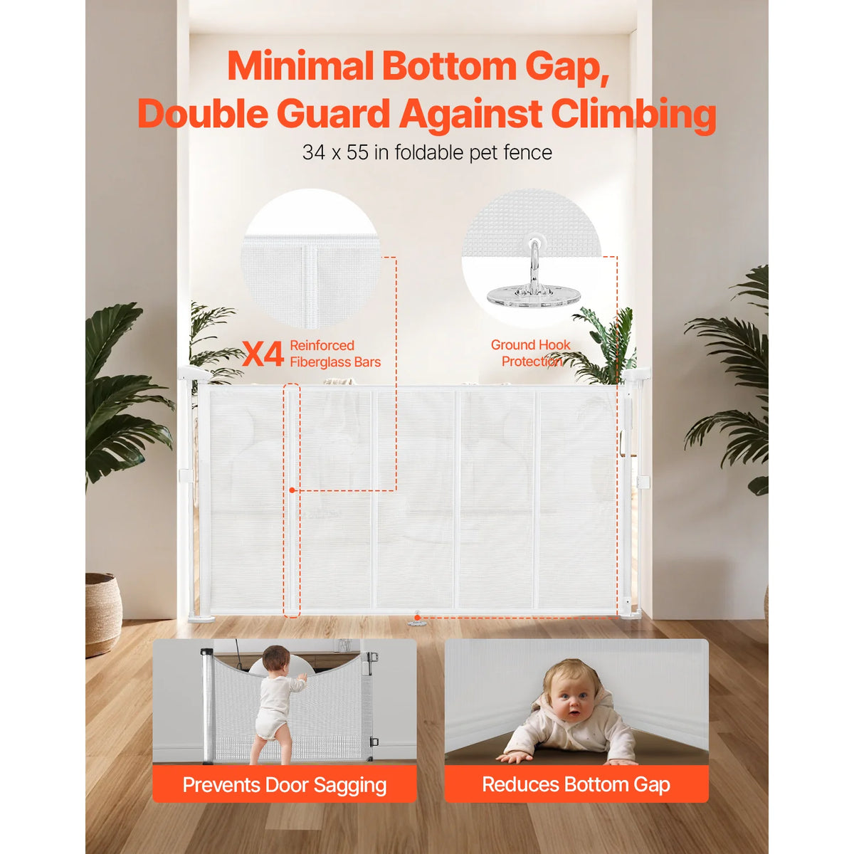 SucceBuy Retractable Baby Gate For Child And Pet Protection