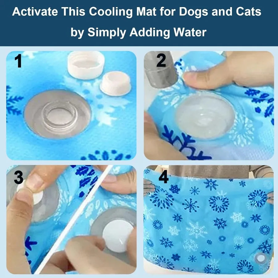 Foldable Gel Cooling Pet Mat With Ice Crystal For Dogs Cats Indoor Outdoor