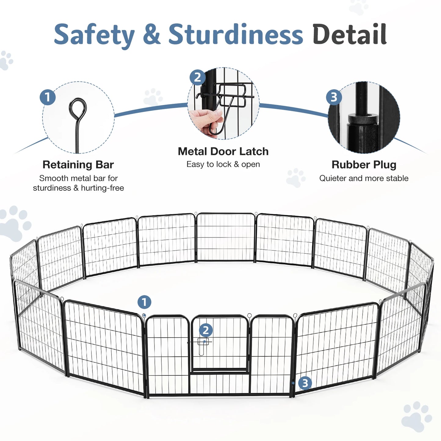 JHK Foldable Dog Playpen For Outdoor Use