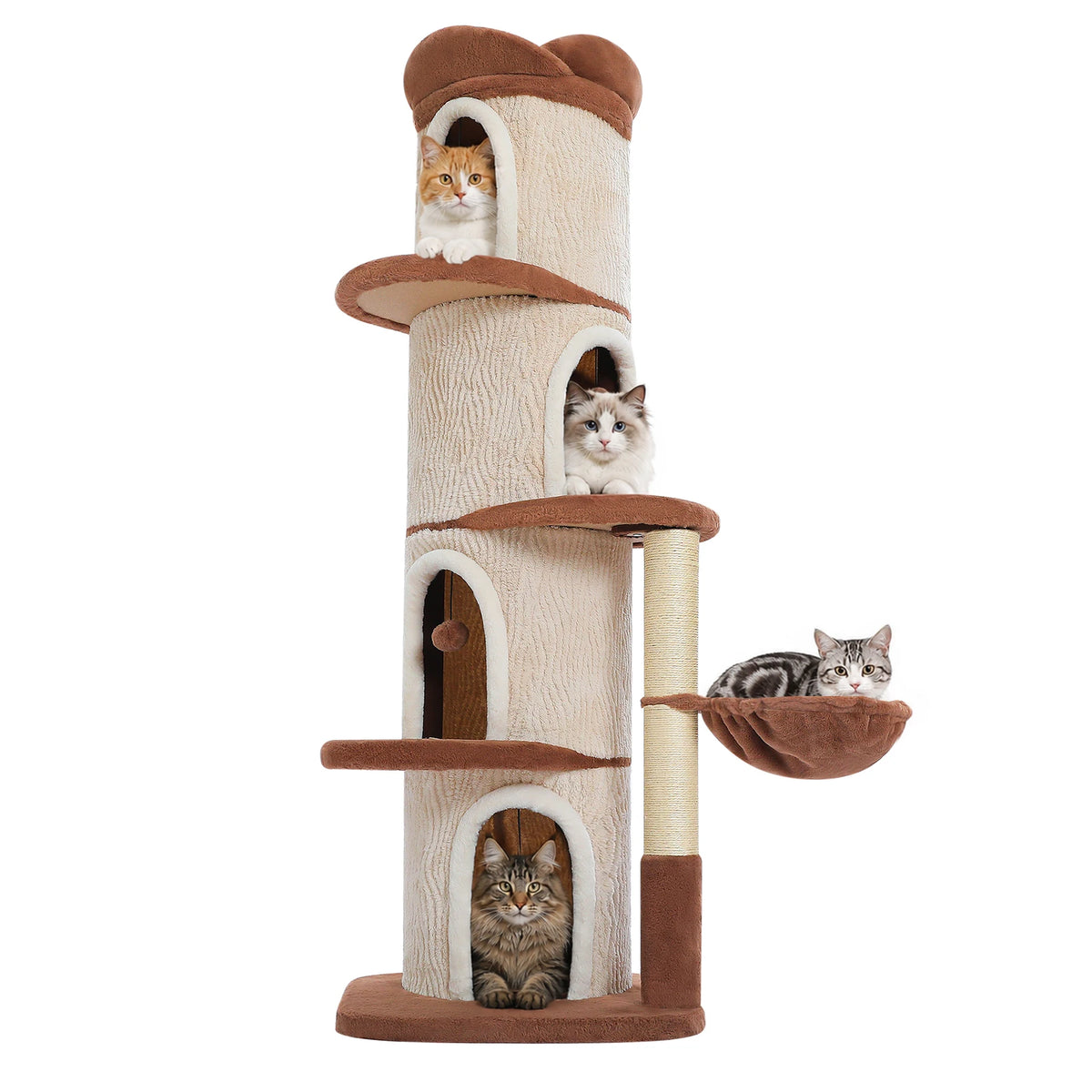 P Premium Cat Tree Tower With Four Condos And Scratcher