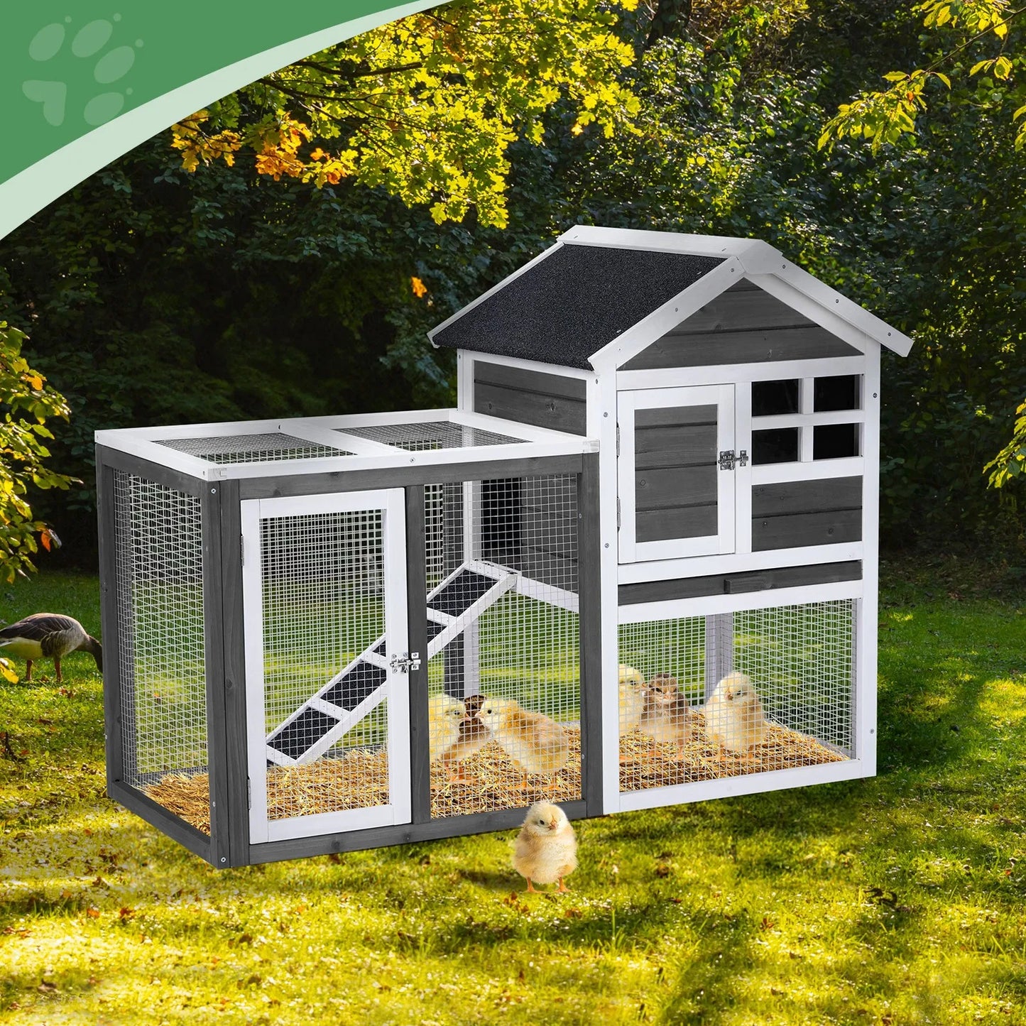Wooden Rabbit Hutch Nesting Box For Outdoor Pet Cage