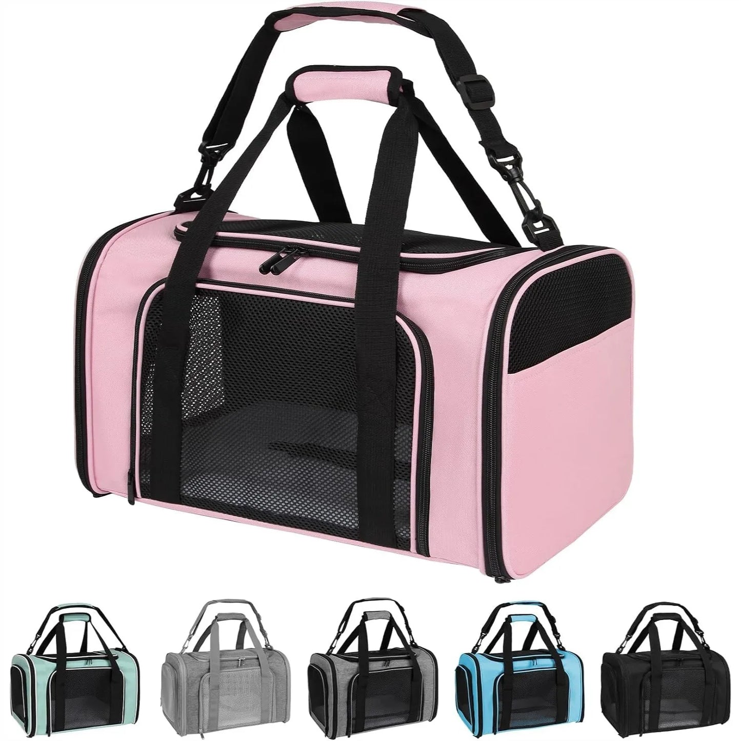 Soft-Sided Cat Carrier for Small Pets up to 16 lbs with Airline-Friendly Design