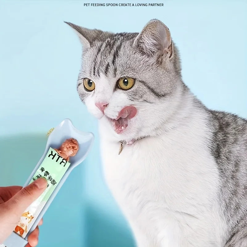 Cat Strip Squeeze Spoon Feeder For Lickable Wet Cat Treats