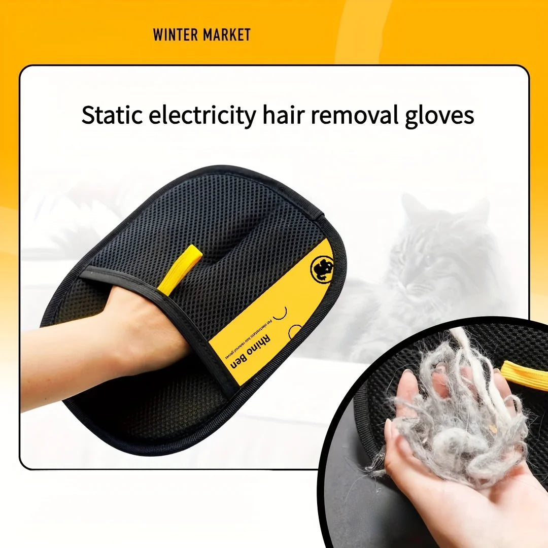 Pet Hair Removal Gloves Double Sided Grooming For Shedding Control