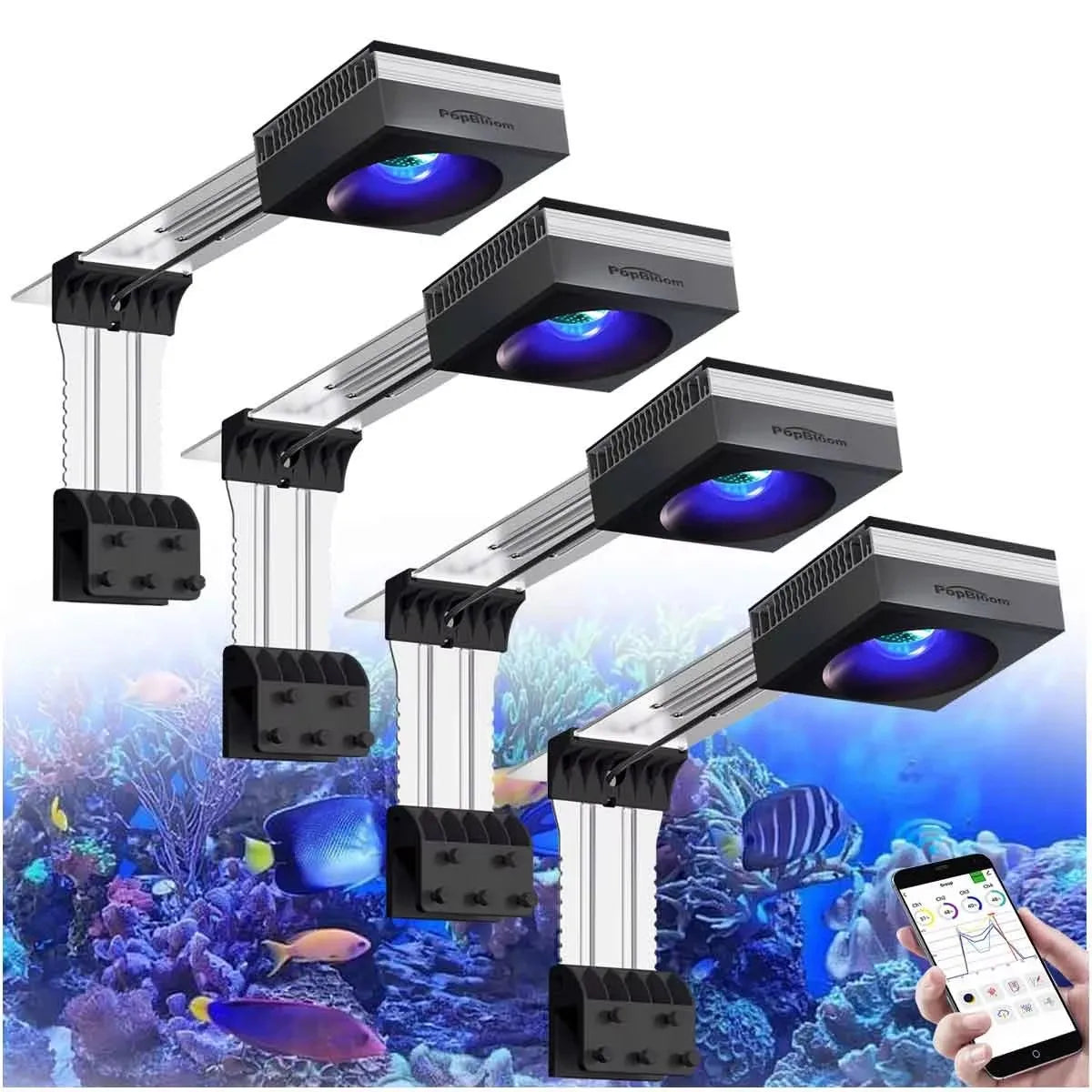 PopBloom RL90 WiFi Reef Aquarium LED Light Full Spectrum
