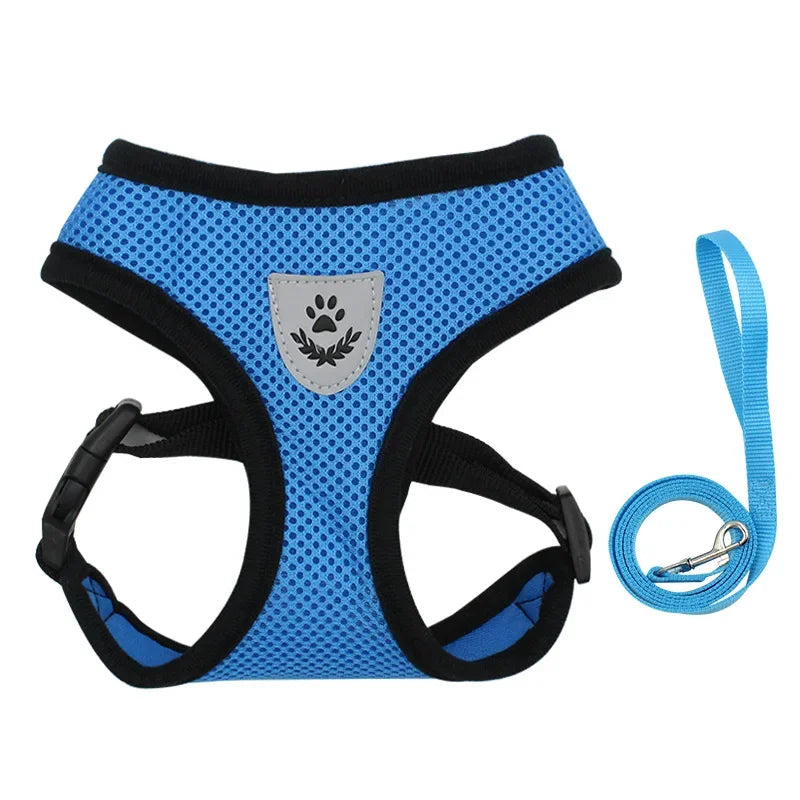 Mesh Vest Harness Adjustable Breathable Reflective Small Dog Cat Safe Polyester Summer Outdoor