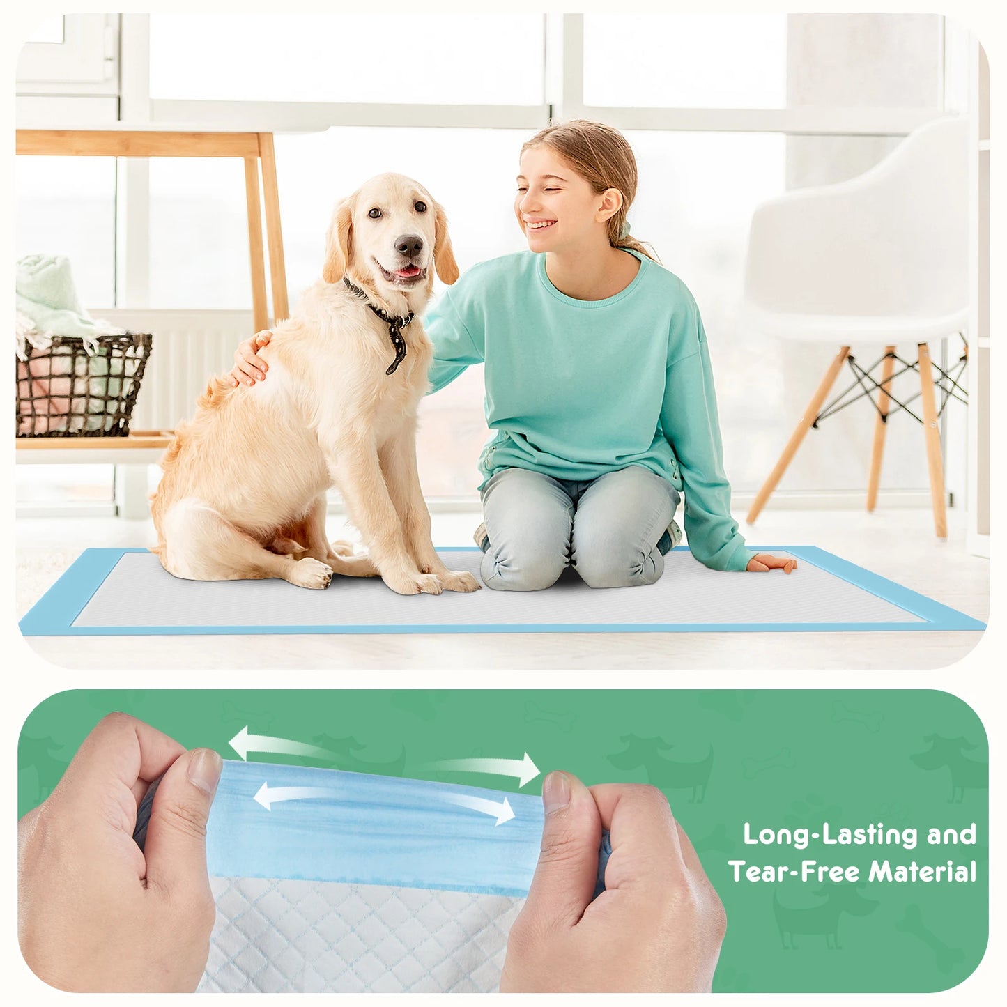Disposable Underpads For Pets 150 Count Super Absorbent Quick Drying Leakproof