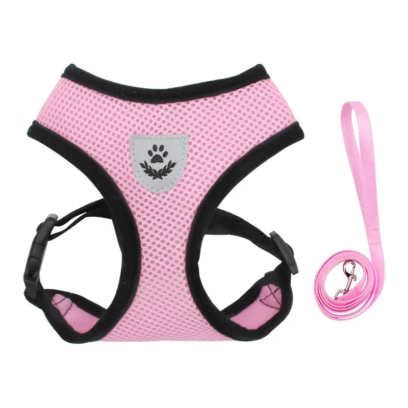 Mesh Vest Harness Adjustable Breathable Reflective Small Dog Cat Safe Polyester Summer Outdoor