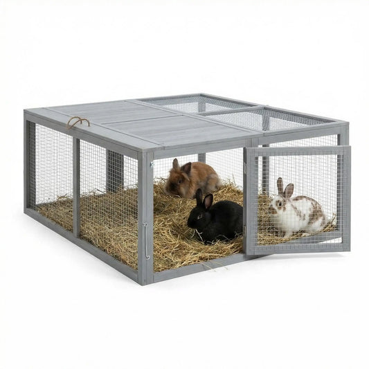 HiMISS Folding Chicken Coop Portable No-Assembly Cage With Doors