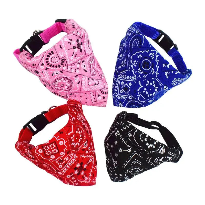 Cat Collar Lovely Adjustable Dog Cat Necktie Pet Triangular Saliva Tie Scarf Dog Bandana Collar