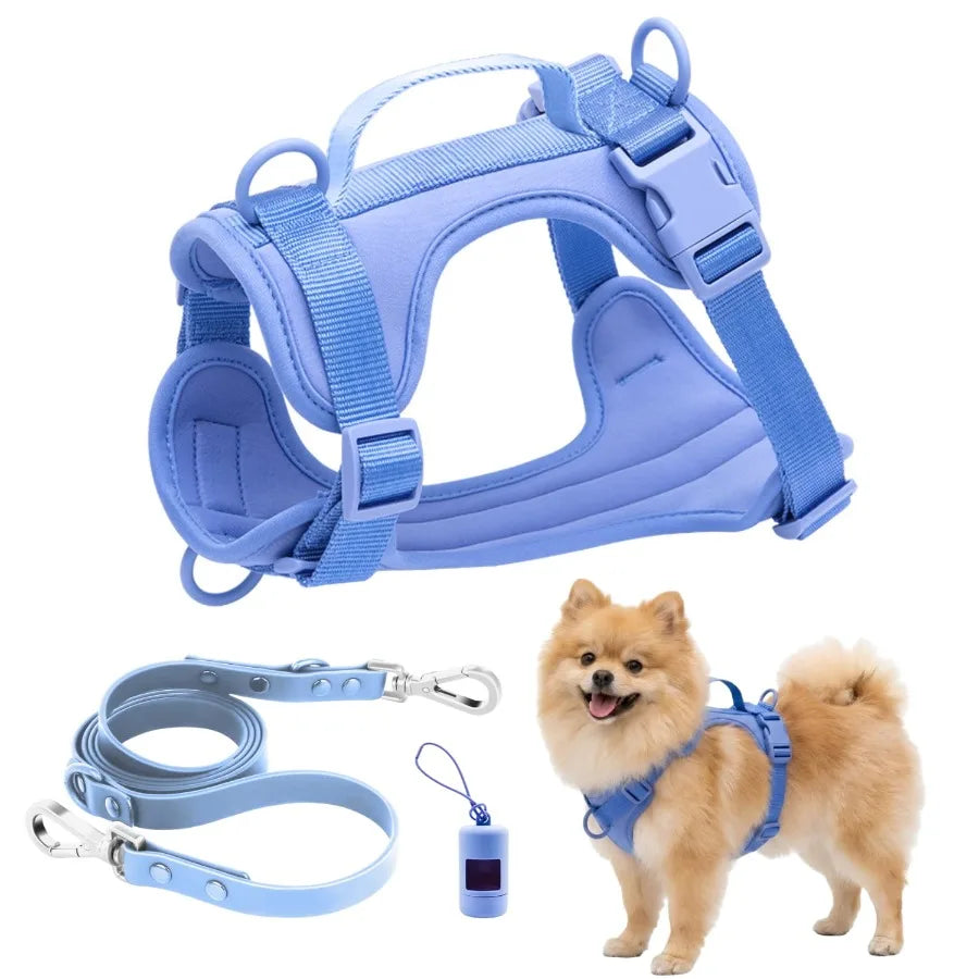 Adjustable Dog Harness with Lift Handle, Soft PVC Breathable Pet Vest S, Black