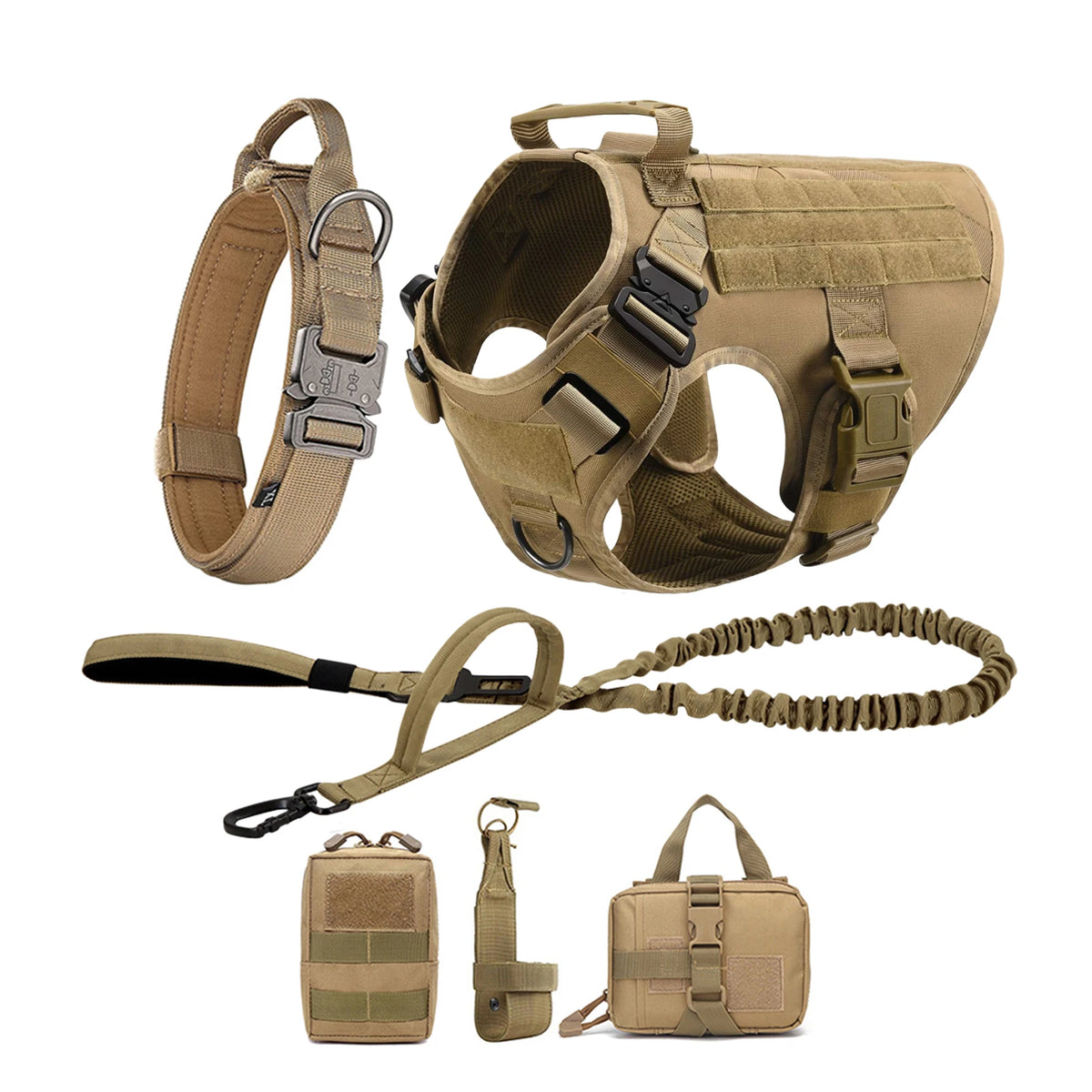 Tactical Nylon Dog Harness Padded Vest With Quick Release Buckle