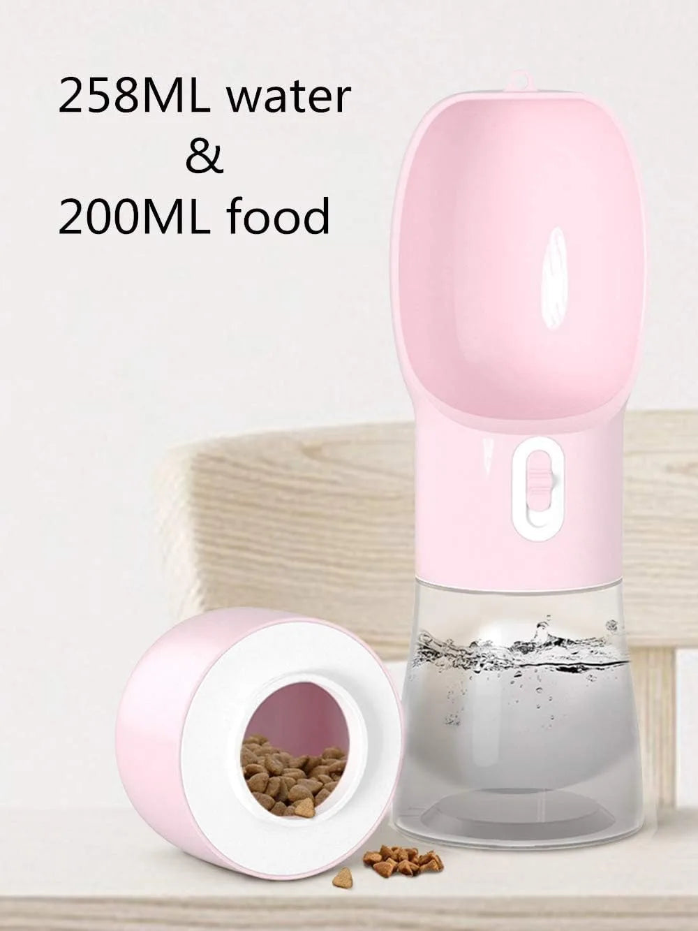 Portable Dog Water Bottle With Built In Bowl And Food Container Dishwasher Safe