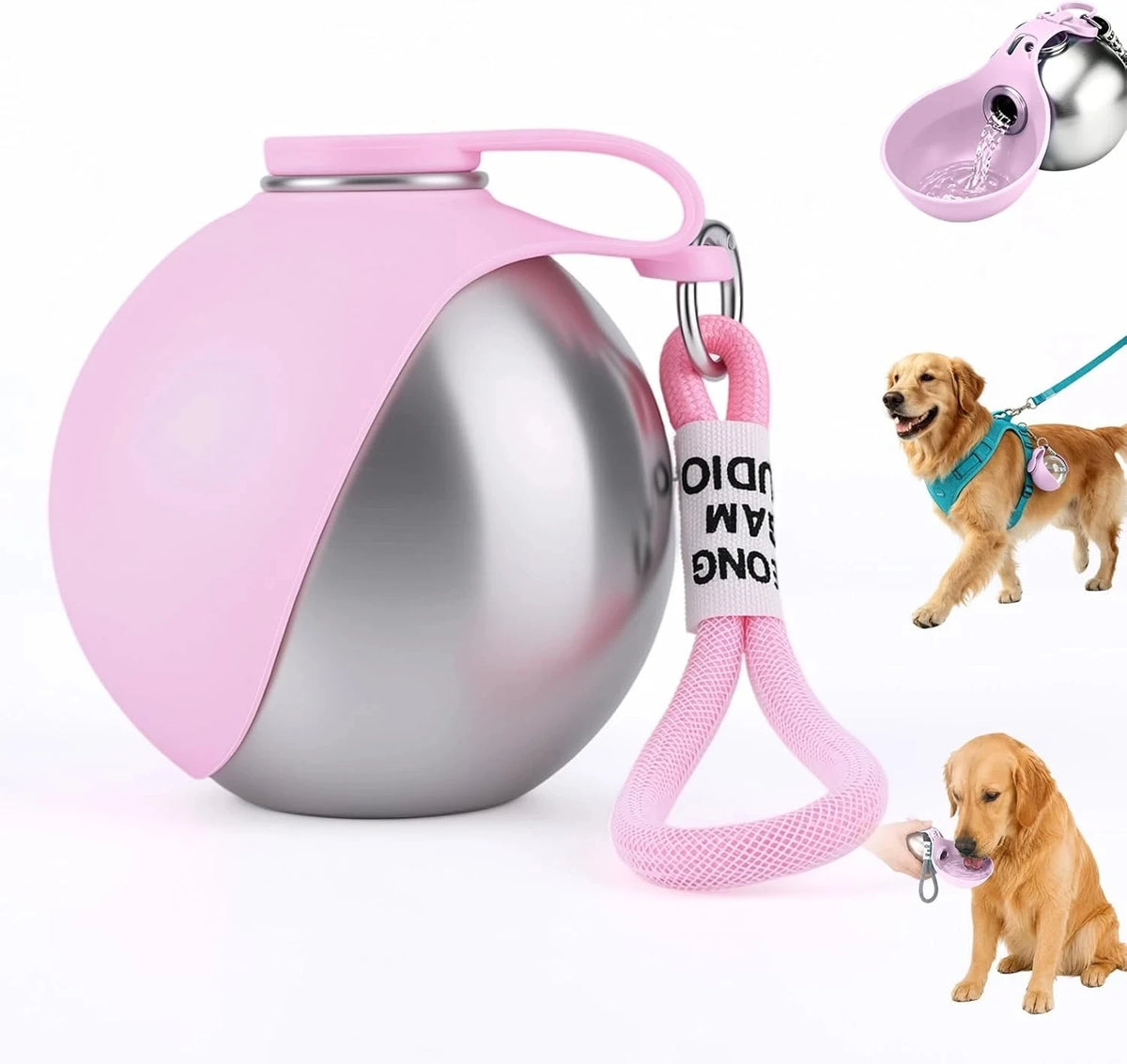 Leak Proof Portable Pet Water Bottle With Foldable Bowl