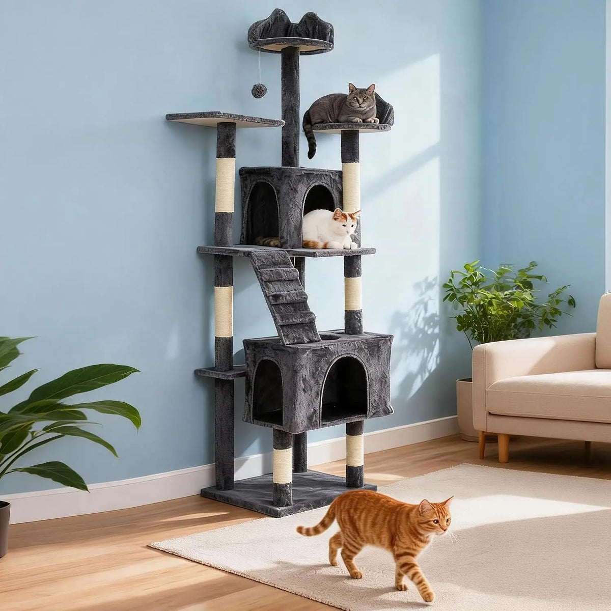 Garvee Cat Tree Tower With Scratching Posts Perches And Condos