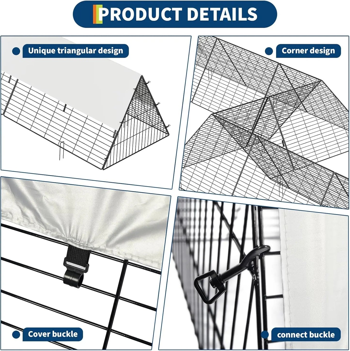 HiMISS Stainless Steel Chicken Tunnel Cage Outdoor Yard