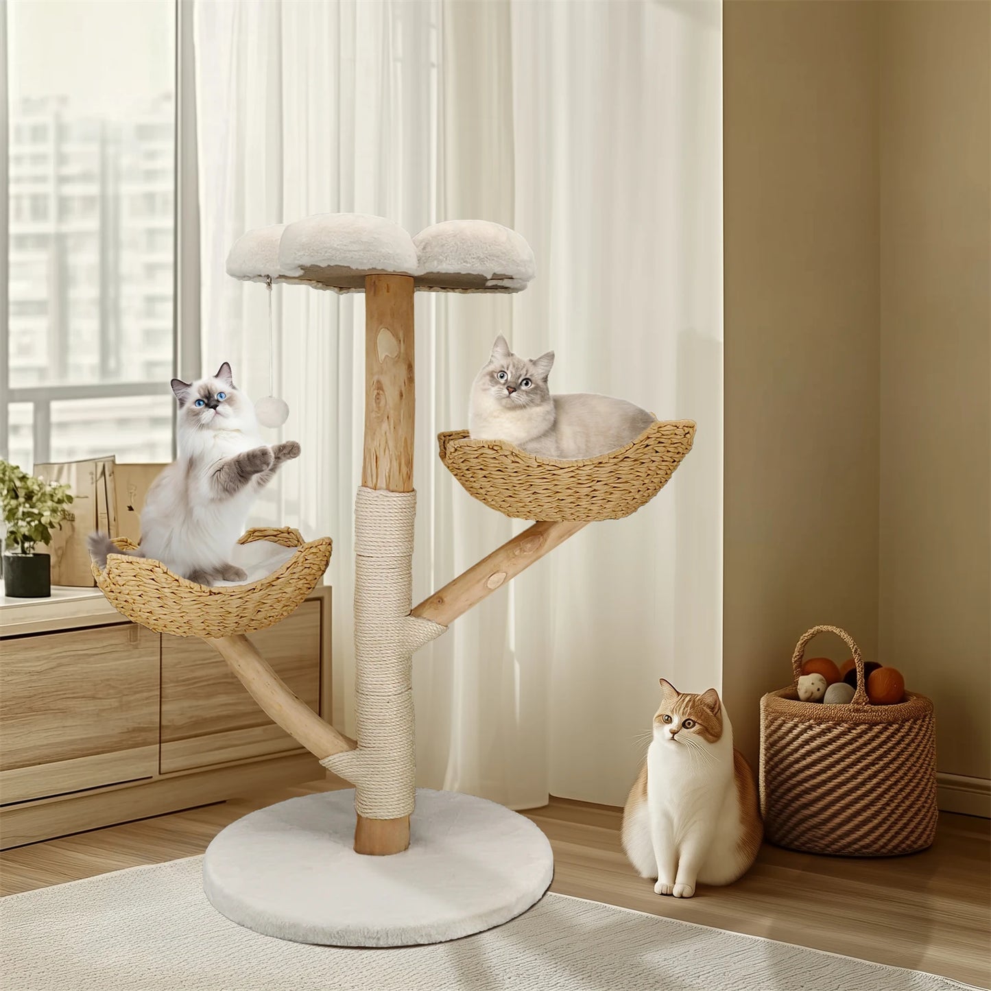 BINGOPAW Modern Cat Tree Activity Tower With Plush Cushion