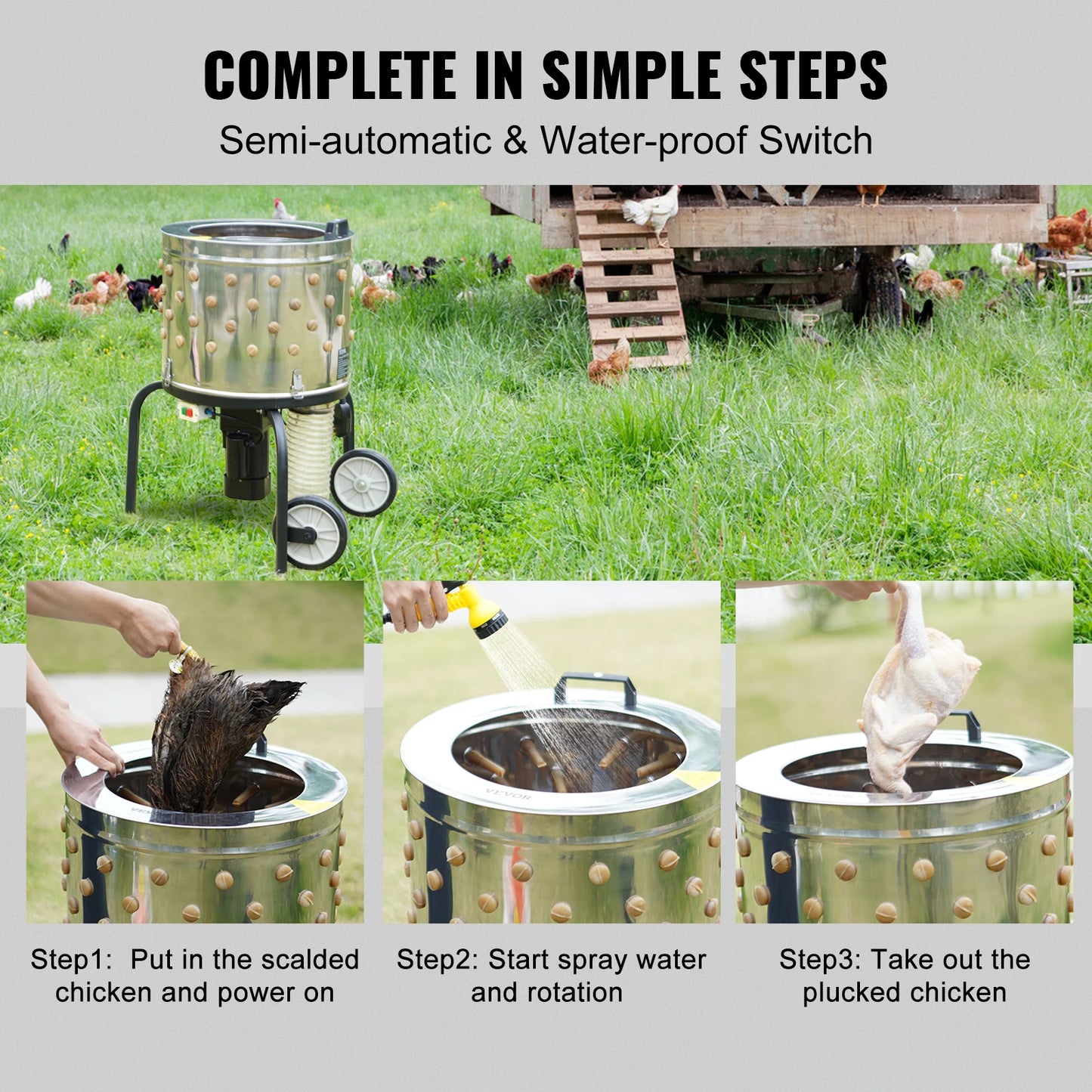 SucceBuy Chicken Plucker Machine For Poultry Plucking