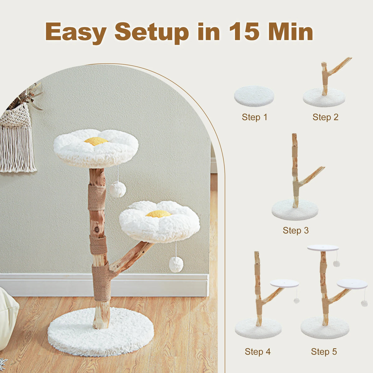 PAWZ Road Flower Cat Tree With Two Perches