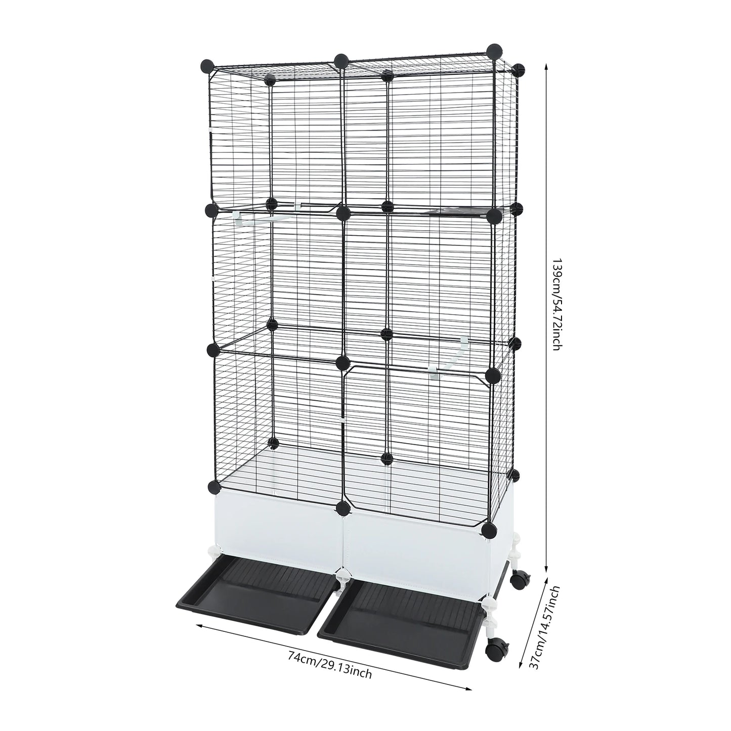 Large Parrot Cage With Splash Guard And Six Locking Wheels